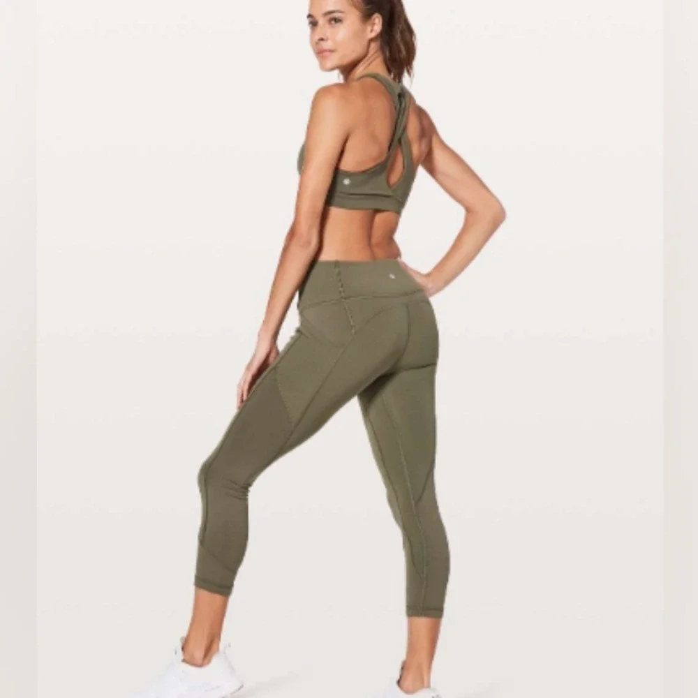 Lululemon‎ All The Right Places Crop, Size 10 Navy Blue Just Below Knee Leggings